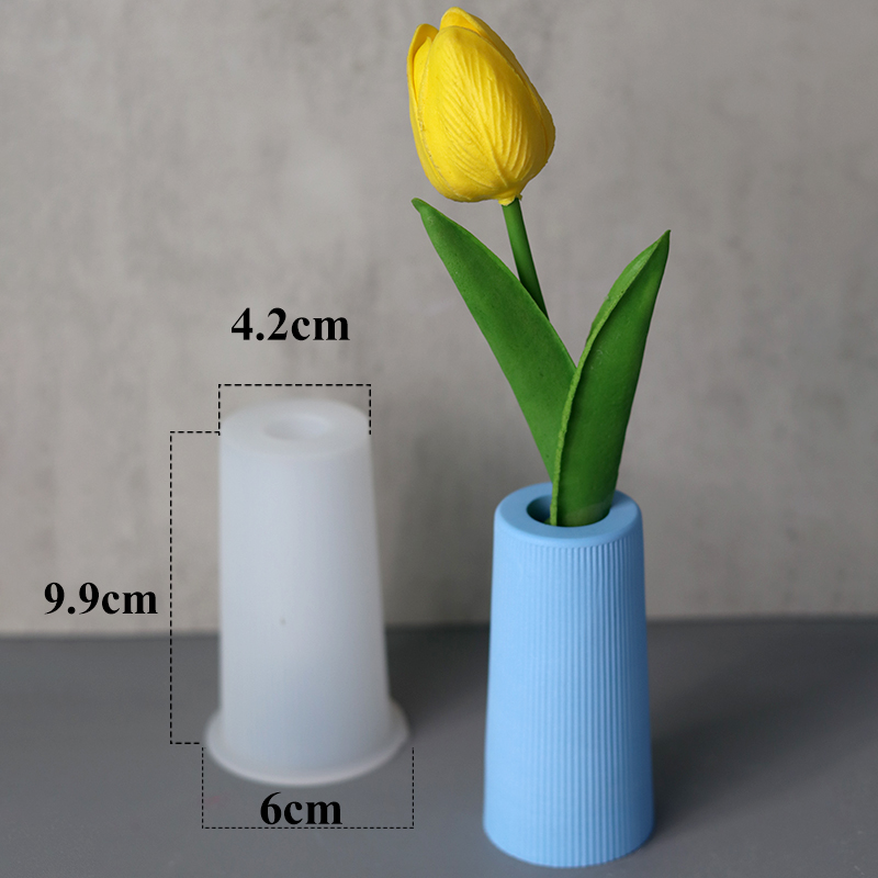 Betongvas silikonform gör-det-själv blomkruka hantverk ornament tillverkning gips epoxiharts gjutformar heminredning handgjord: Ljusgul