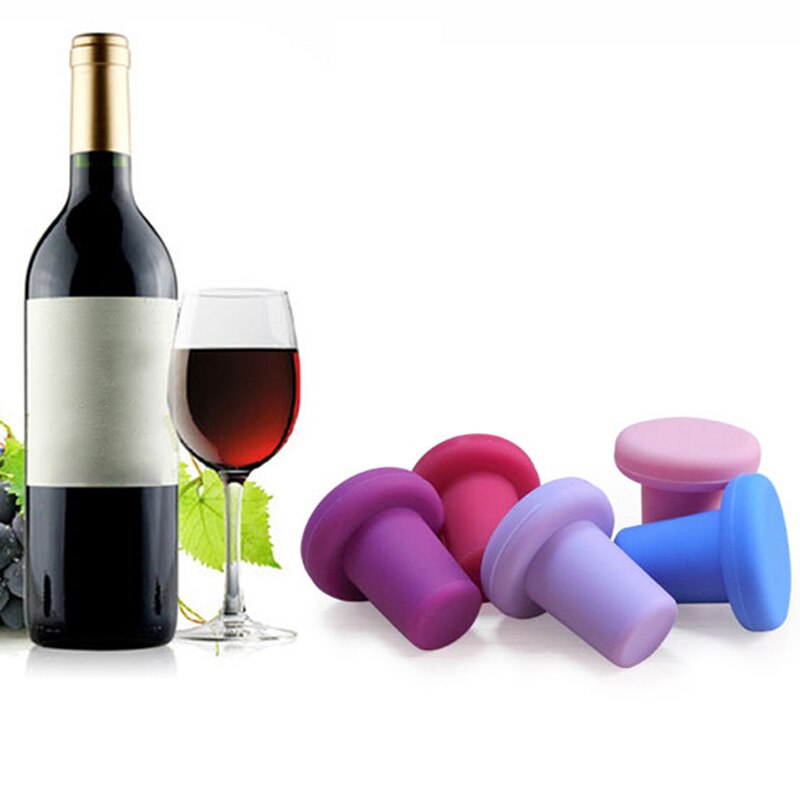 Bouchons colorés en silicone pour bouteille de vin,accessoire pour préserver et conserver le vin en famille ou au bar, , sûr et sain, 6 couleurs