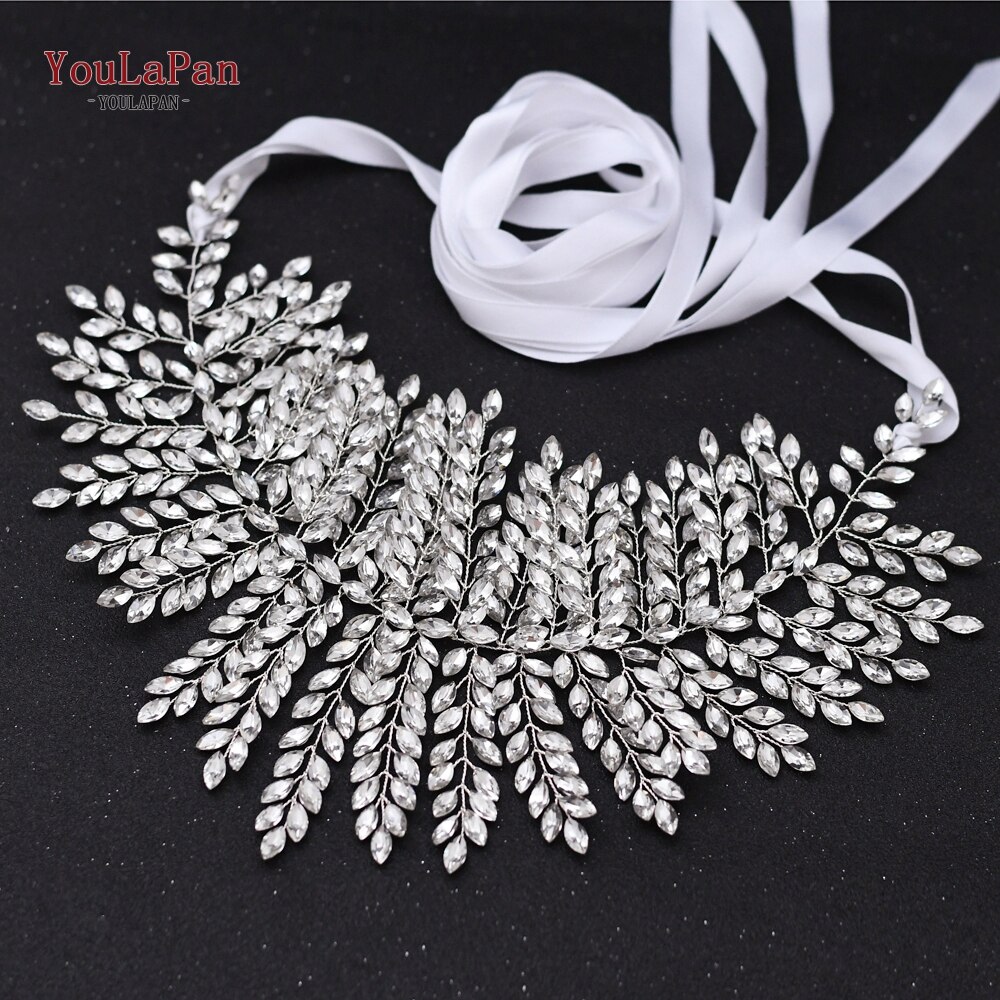 Youlapan  sh238- s bröllop sten bälten för kvinna damer bälte för klänning glitter bälte rhinestone bälte skärmar kvinnors juvel bälte: Vit