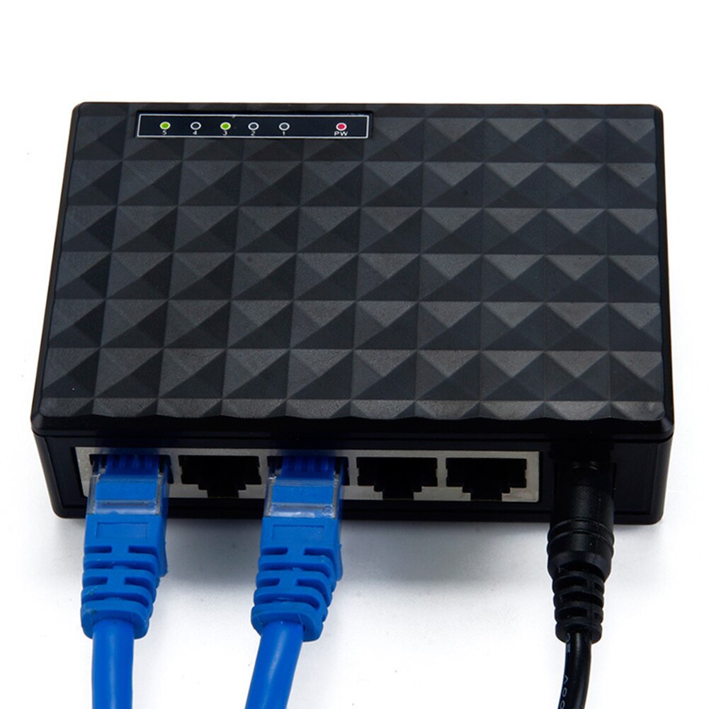 Mini 5-Port Hub Lan Desktop Switch Netwerk Ethernet Adapter Gigabit Uitwisseling