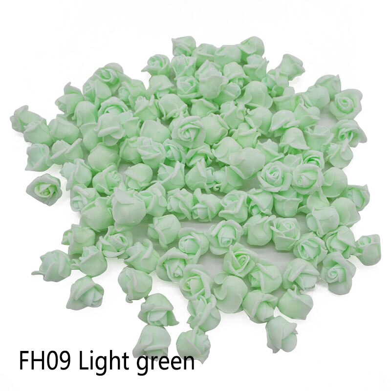 100Pcs/lot 2cm Mini Foam Rose Artificial Flower Heads DIY Craft Decorative Wreath Christmas Wedding Gif Box Decoration: FH09