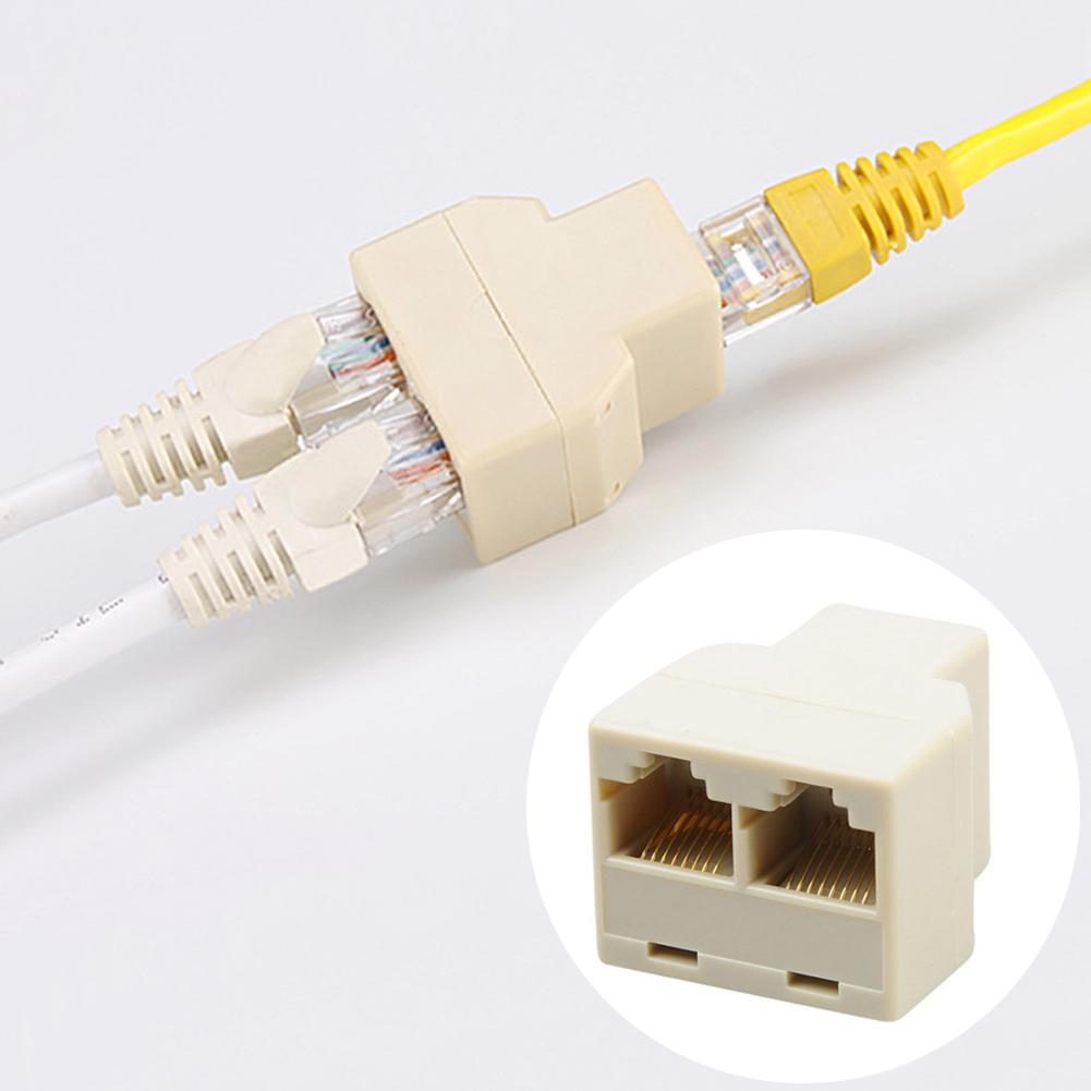 Adattatore Splitter RJ45 caldo da 1 a 2 doppia porta femmina CAT5/6 LAN Ethernet Sockt connessioni di rete adattatore Splitter adattatore P15