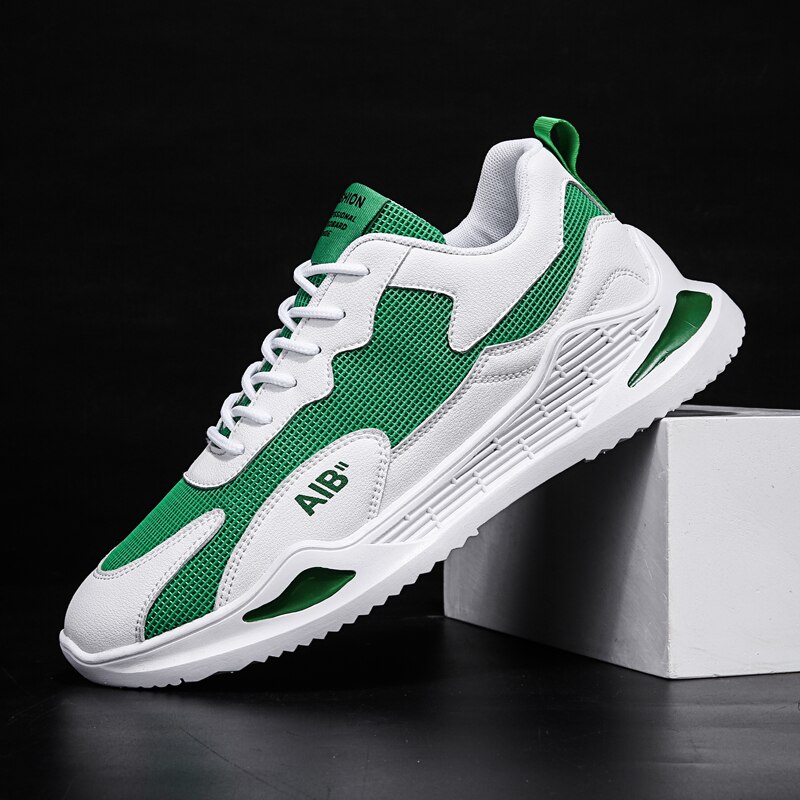 Refafa Zomer Licht Ademend Tij Schoenen Populaire Daddy Schoenen Mannen Casual Jeugd Sportschoenen Wit Groen