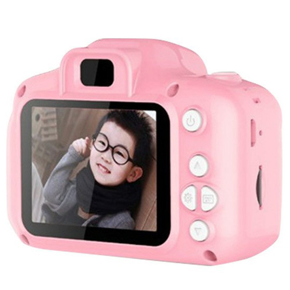 Mini appareil photo numérique 2 pouces dessin animé mignon appareil photo jouets enfants d'anniversaire enfant en bas âge jouets appareil photo portable: Pink / 32GB