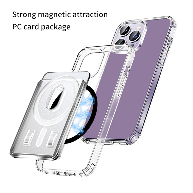 Porte-carte magnétique transparent pour bus, carte bancaire, portable, conviviale ré, PC, porte-carte collant, adapté pour Xiaomi, Apple, Huawei