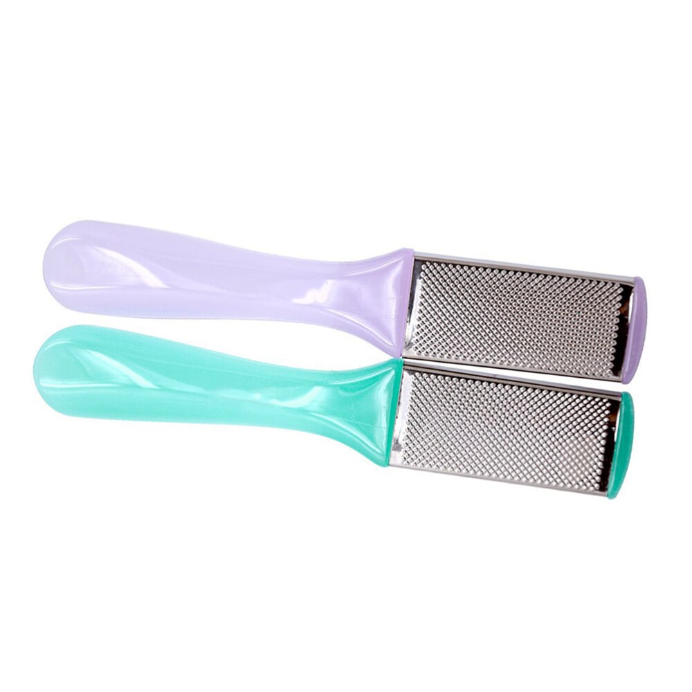 2PCS Stainless Steel Dual Sided Pedicure Foot File Skin Foot Clean Scraper (Random Color)