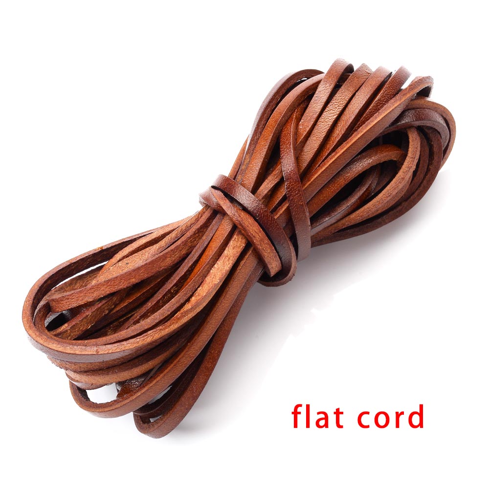 Bracelet en fil de cuir tressé de 5 mètres, cordon rond et plat en cuir, corde à faire soi-même: 14