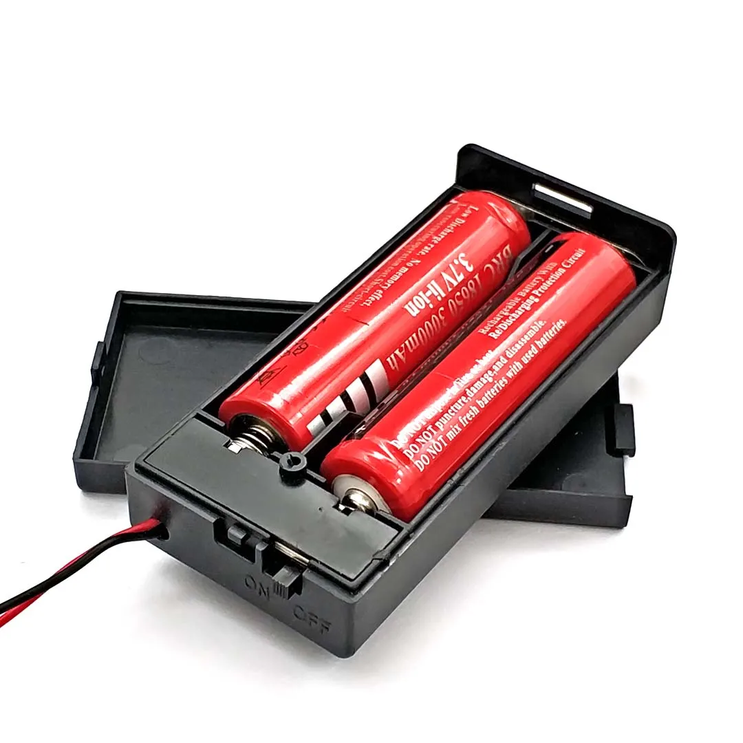 18650 batterijhouder 3,7 V 18650 batterijhouder 2x18650 batterijenhouder 2 slots container met AAN/UIT-schakelaar Uitgangsspanning 7,4 V