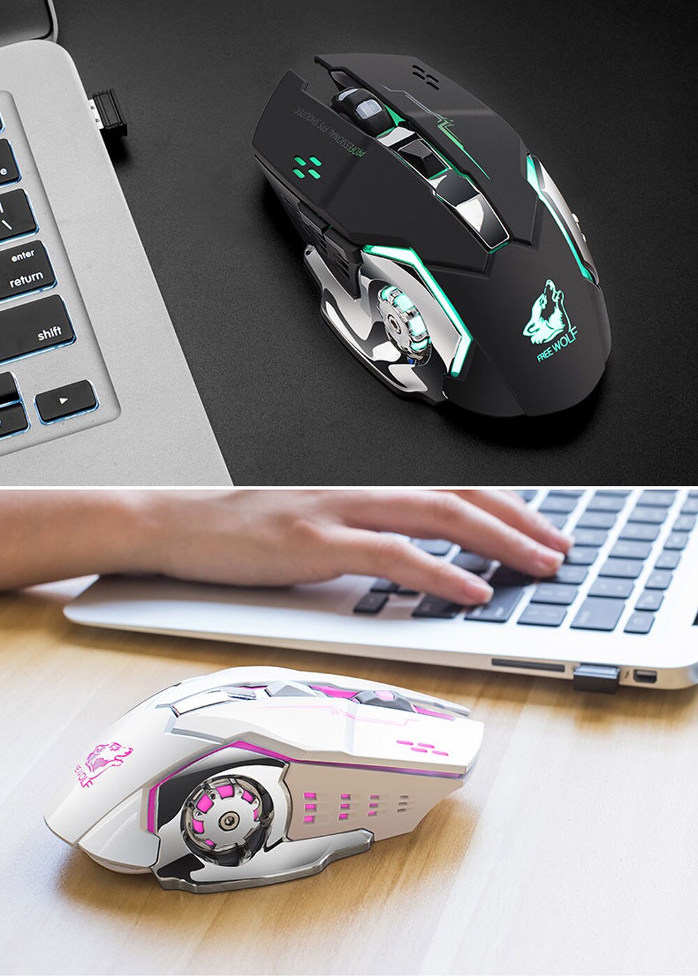 Drahtlose Maus Computer Maus Gamer Leise PC Mause Wiederaufladbare Ergonomische Mäbenutzen 2,4 Ghz USB Optische Spielen Maus Für Laptop PC