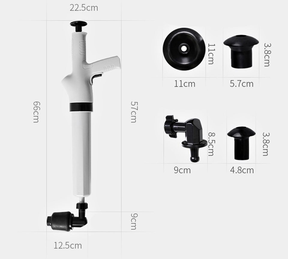 Air Power Drain Blaster Gun - Handmatige Gootsteen Ontstopper - Hoge Druk Toilet Reiniger Pomp - Eco-Vriendelijk Badkamer Gereedschap
