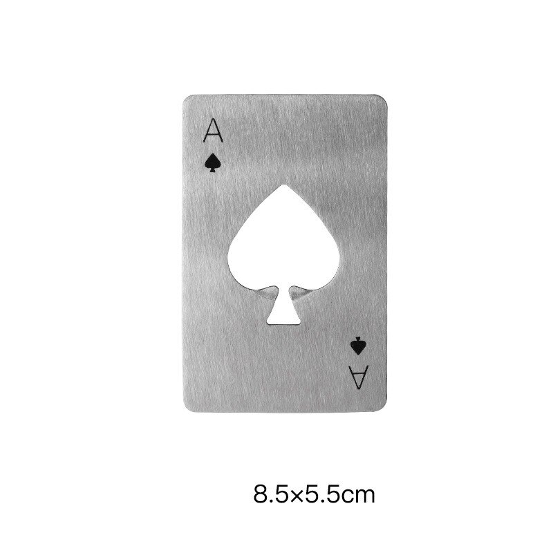 Cool svart pokerkort ölflasköppnare rostfritt stål bröllopsfest bankett souvenirer kök mat bar verktygsbord: J -8-699