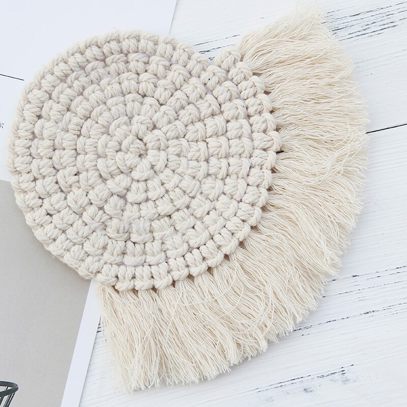 Noord-europa Pure Handgemaakte Katoenen Gevlochten Macrame Cup Pad De Home Decor Tafelkleed Tafelkleed Boho Decor Mexicaanse Deken