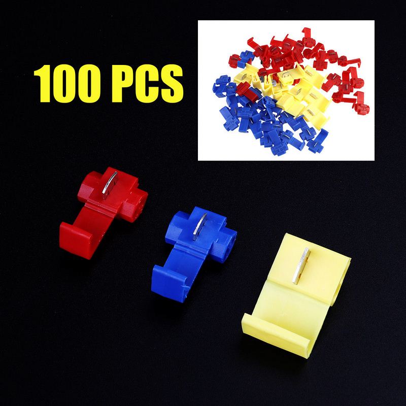 100Pcs Assorted Insulated Quick Splice Wire Connector Crimp Terminals Set Kits For Cars Electrical Cable Connector End Terminal