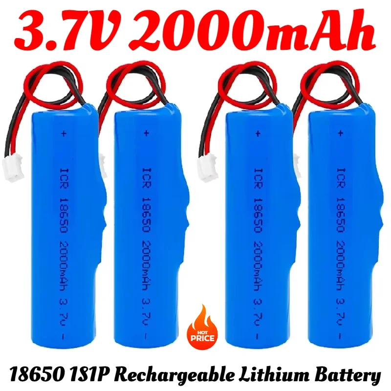 18650 3.7V 2000mAH Rechargeable Lithium Battery 18650 Li-ion with PCB PH2.0-2P Battery for Fishing LED Light Bluetooth 4.2V