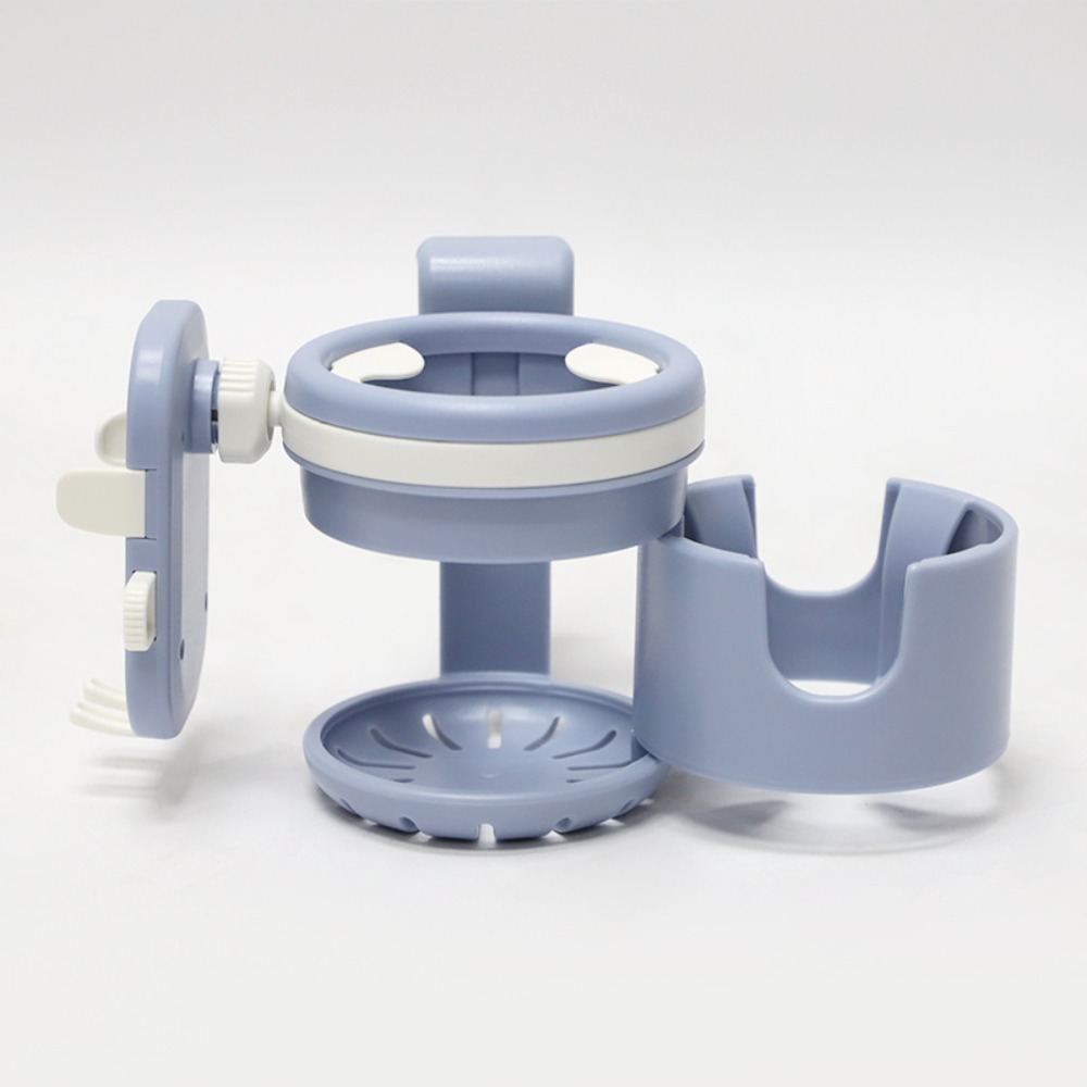 Antislip kinderwagen bekerhouder Eenvoudig te installeren Draaibare kinderbekerstandaard Telefoonhouder Koffiedrank Waterfleshouder: Blauw