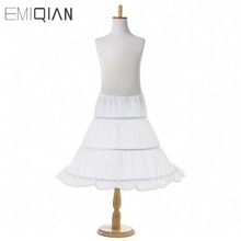 3 Hoops White A-Line Flower Girl Dress Petticoat 2022 Child Underskirt For Flower Girl Dresses Length 53 CM