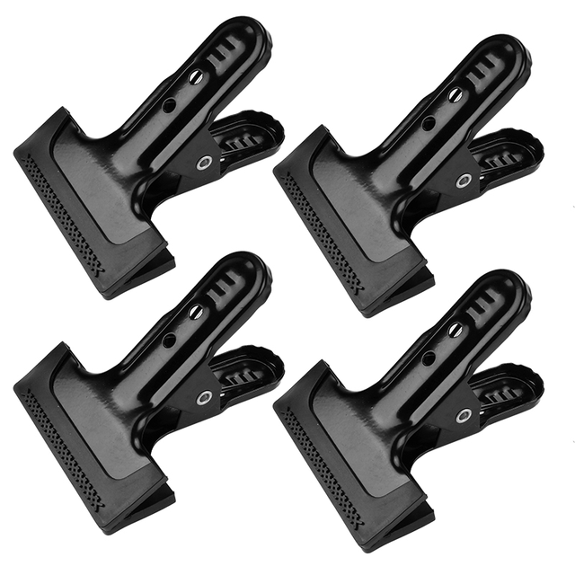 Metal Clip Background Support Clamps With Rubber Protective Sleeve Photo Studio Backdrop Bracket Holder Photography Accessory: 4pcs