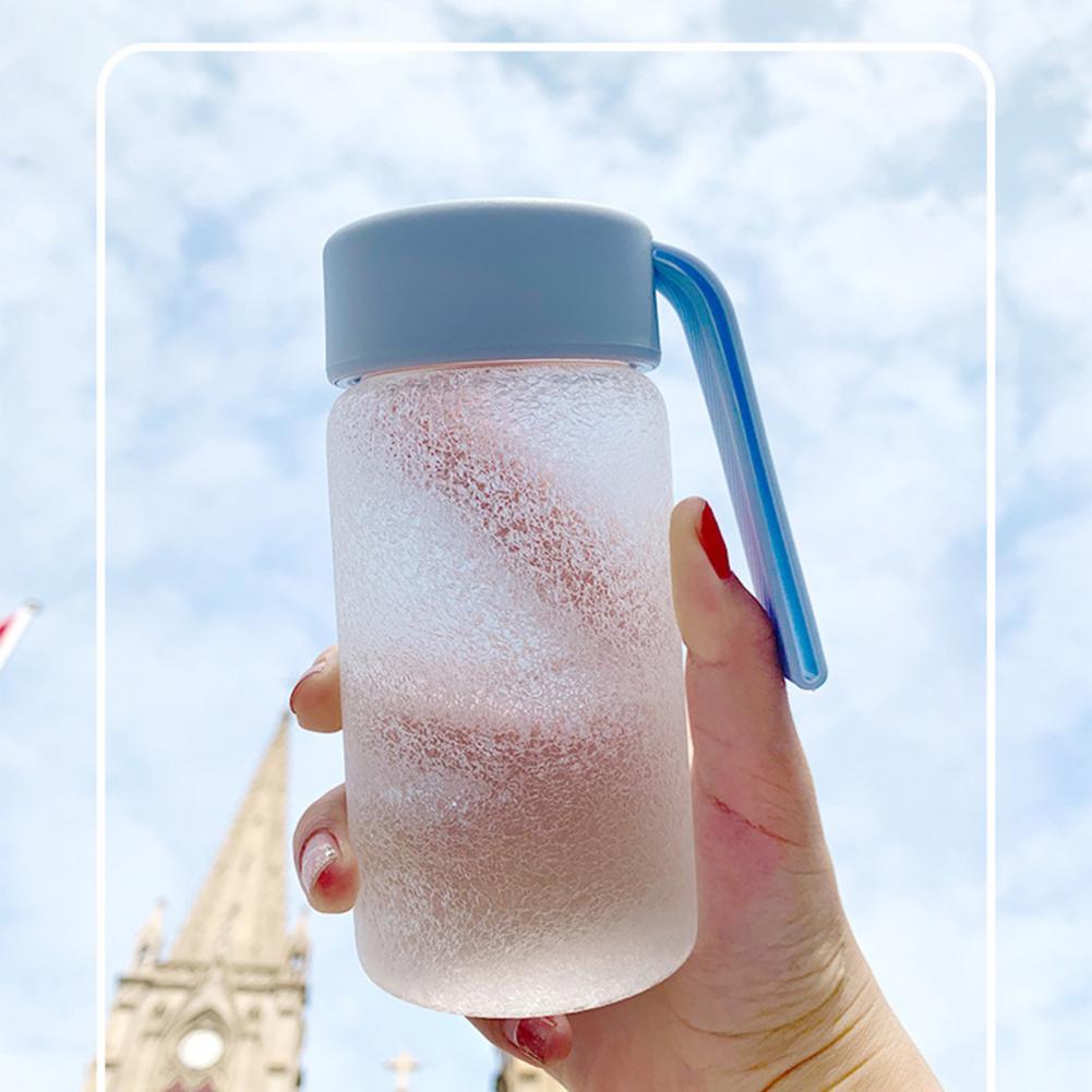 200ml/300ml Simple Glass Water Cup With Lid Anti-fracture Sport Supplies Anti-fracture Heat-resisting Frosted Glass Cup