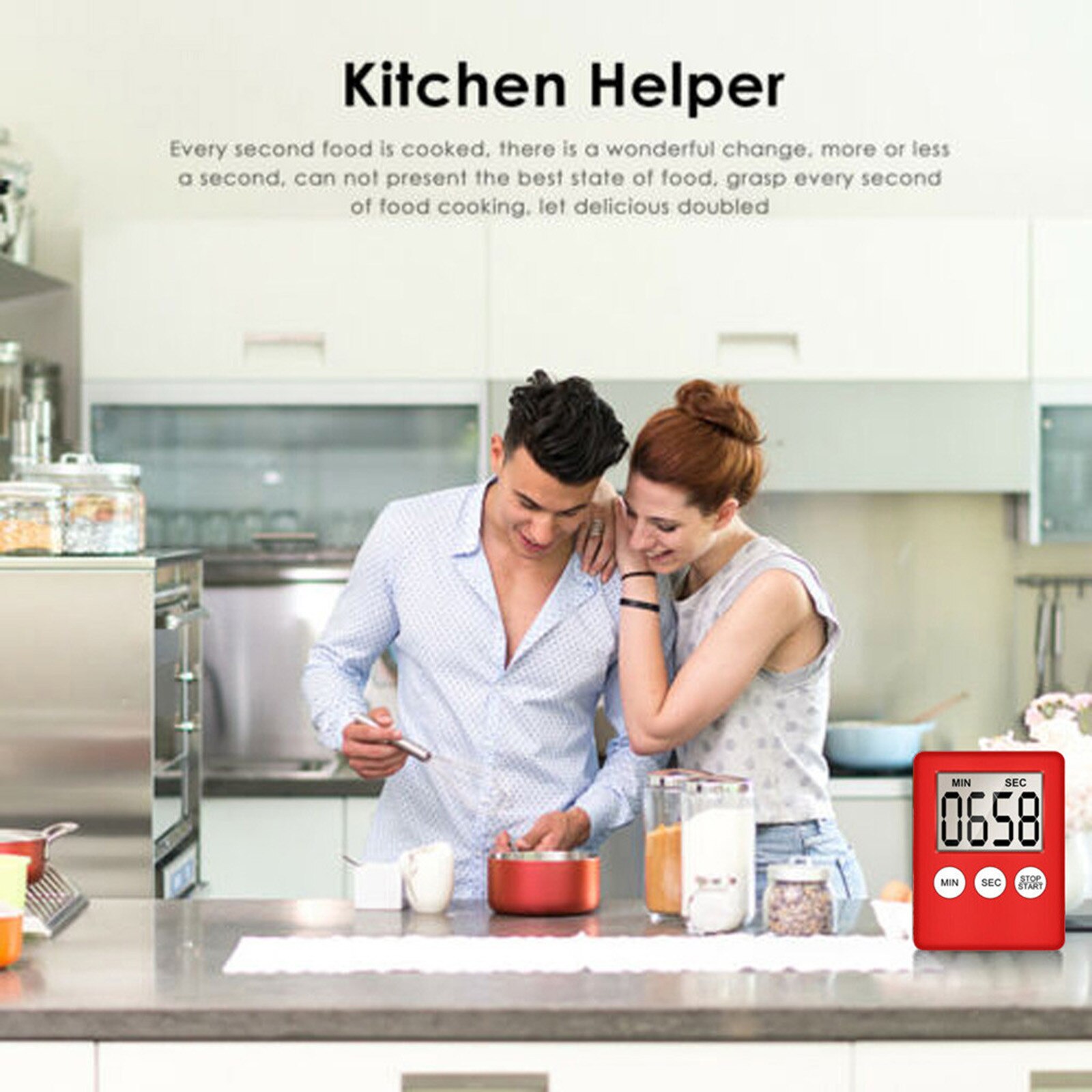 1Pc 3 Kleuren Leuke Groene Super Dunne Lcd Digitale Scherm Kookwekker Vierkante Koken Tellen Countdown Alarm Magneet klok