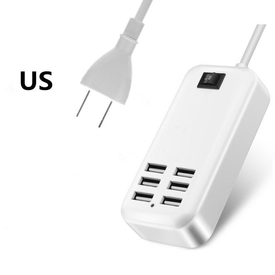 XEDAIN 6 Ports téléphone chargeur USB 5 V/3A ue/US adaptateur de prise téléphone portable universel pour iPhone iPad Samsung charge murale Multiple: US