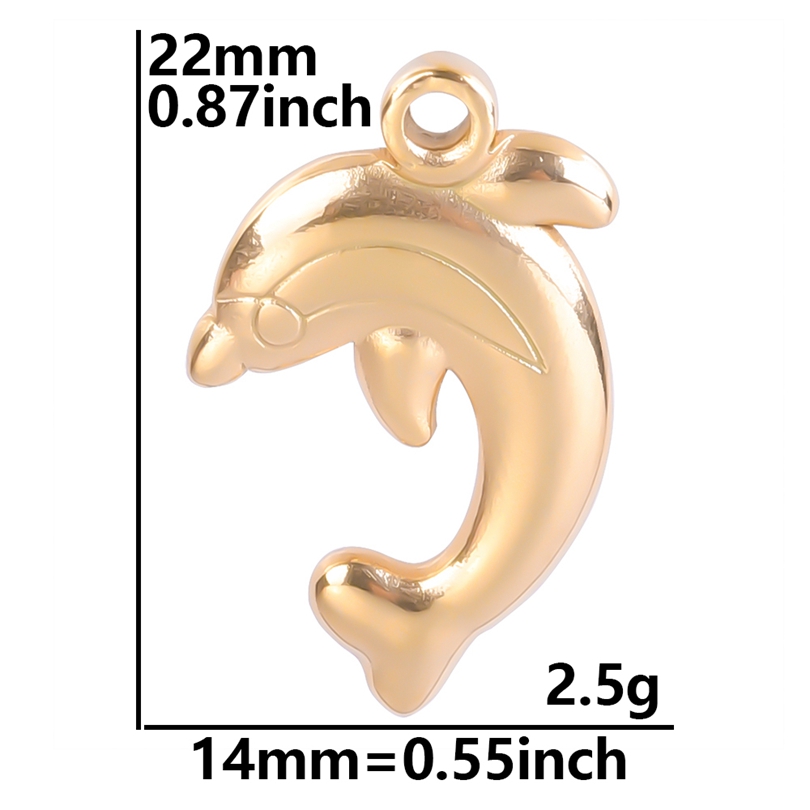Colgante de acero inoxidable para la fabricación de joyas, dijes de animales marinos, concha, estrella de mar, Tortuga, tiburón, mariposa, Color dorado, 5 unidades por lote: Rodio plateado
