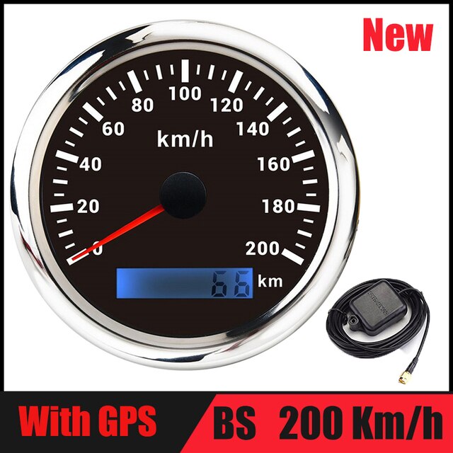 60 km/h Car GPS Speedometer Gauge 30 120 200 Km/h Boat Speed Odometer With GPS Antenna fit for Boat Motorcycle Auto Truck: new gps BS 200kmh