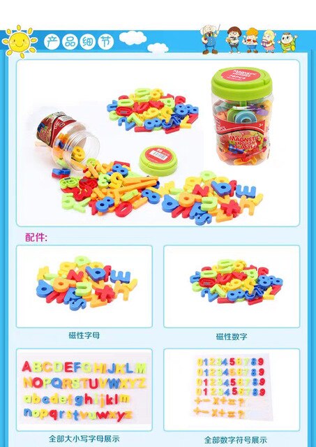 Letras magnéticas y alfabeto y números, imanes de nevera, pegatinas, imanes para niños, juguetes de , recuerdo, 78 Uds.