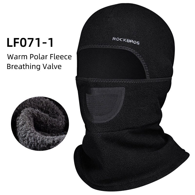 ROCKBROS-Mascarilla de Esquí Térmica, Capucha Protectora para la Cara de Vellón, Bufanda de Forro Polar para Hacer Deporte al Aire Libre, Accesorio de Snowboard Cortaviento, Pasamontañas para Ir en Bicicleta: LF0711