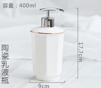 Keramische Badkamer Accessoires Set Bad Douche Wassen Pak Wc Reinigingsborstel Lotion Zeepdispenser Tandenborstelhouder Zeep Lade: Soap dispenser