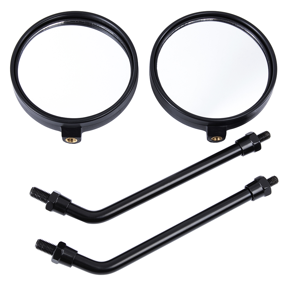Universal Motorcycle Black Round Long Stem Retro Rear Mirror For Most 10mm Thread Dia Rear View Mirror Motorbike Side Mirrors