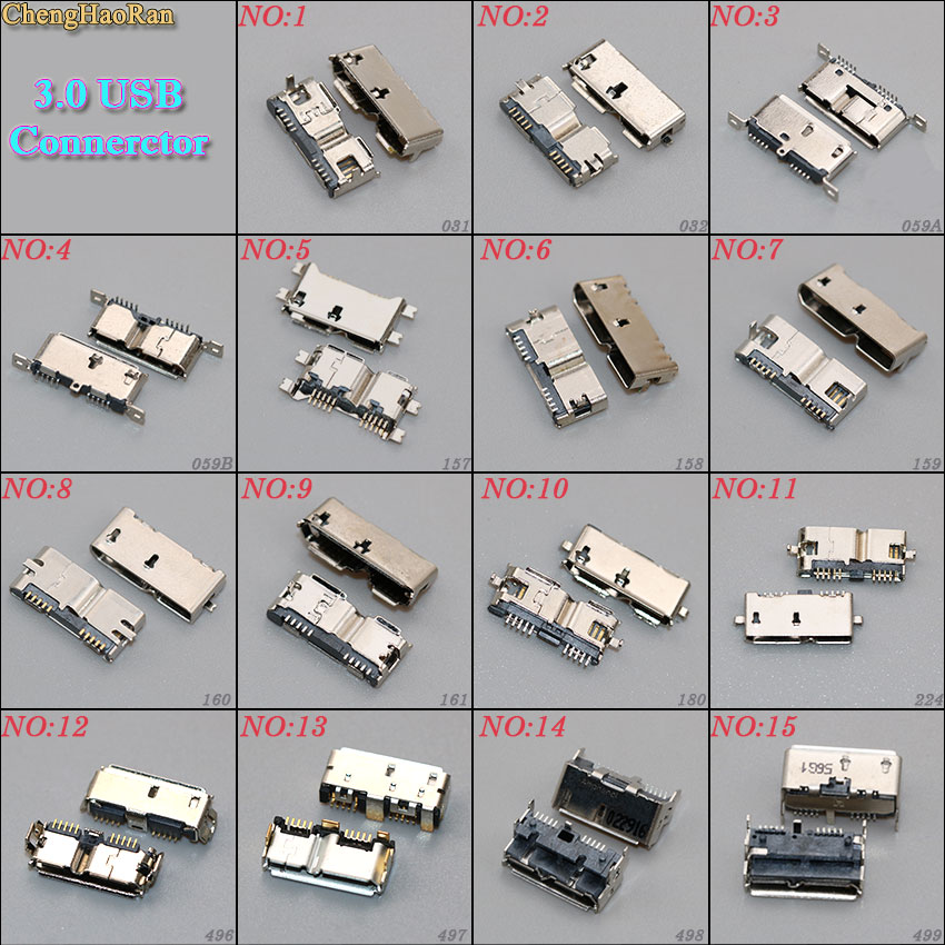Chenghaoran 2 kpl micro usb 3.0 jack 10 pin naaras pistoke tail latausportti mobiili kovalevy liitäntä mikroliitin