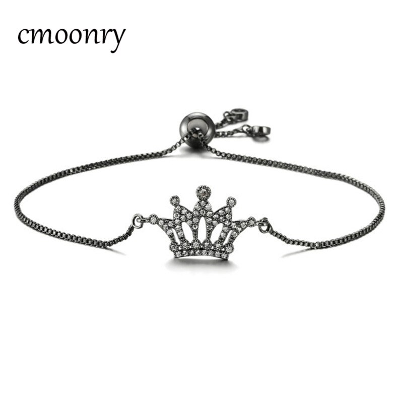 Cmoonry modisch Krone Charme Armbinde AAA + Zirkonia Armbänder Für Frauen Einstellbar Kupfer Kette Weibliche Partei Schmuck: NBSL379-4