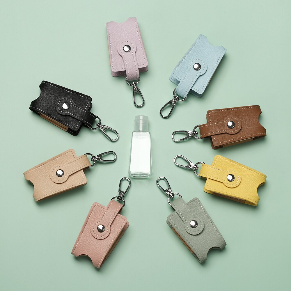 Hand Sanitizer Gel Bottles Storage Bottle Holder With Keychain Carrier Flip-Top Empty Container Reusable Travel Bag