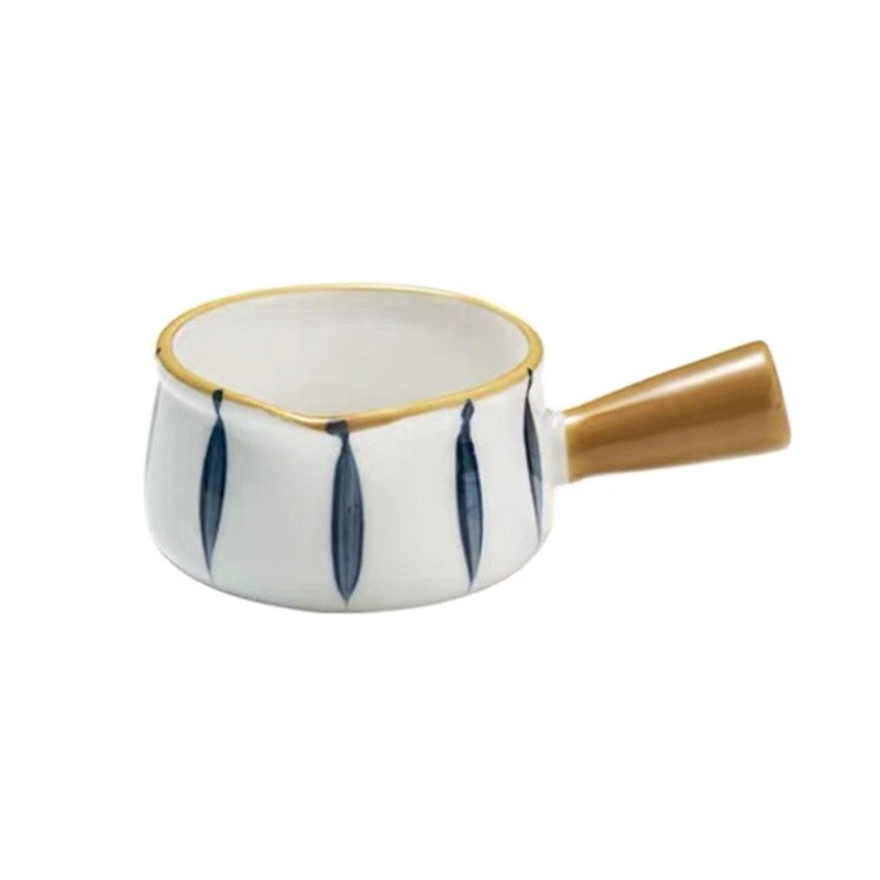 Mini keramisk melkekopp fløtekanne multifunksjonell krydderfat liten keramisk kaffemelkmugge eddik sauskopp med håndtak: F