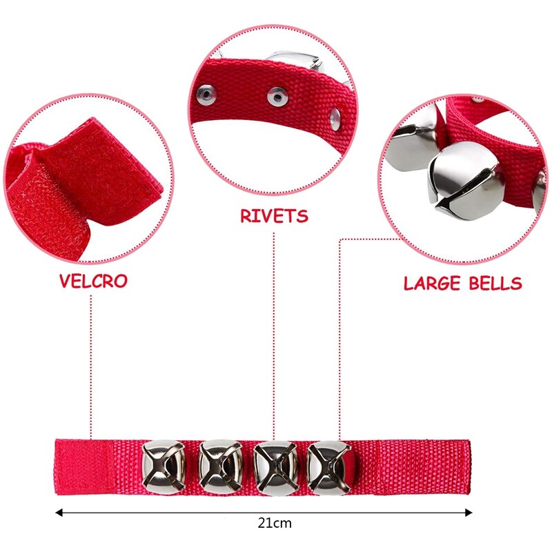 24 stuks band pols belletjes armbandjes jingle muzikale enkel belletjes ritme instrument percussie feest (rood, groen)
