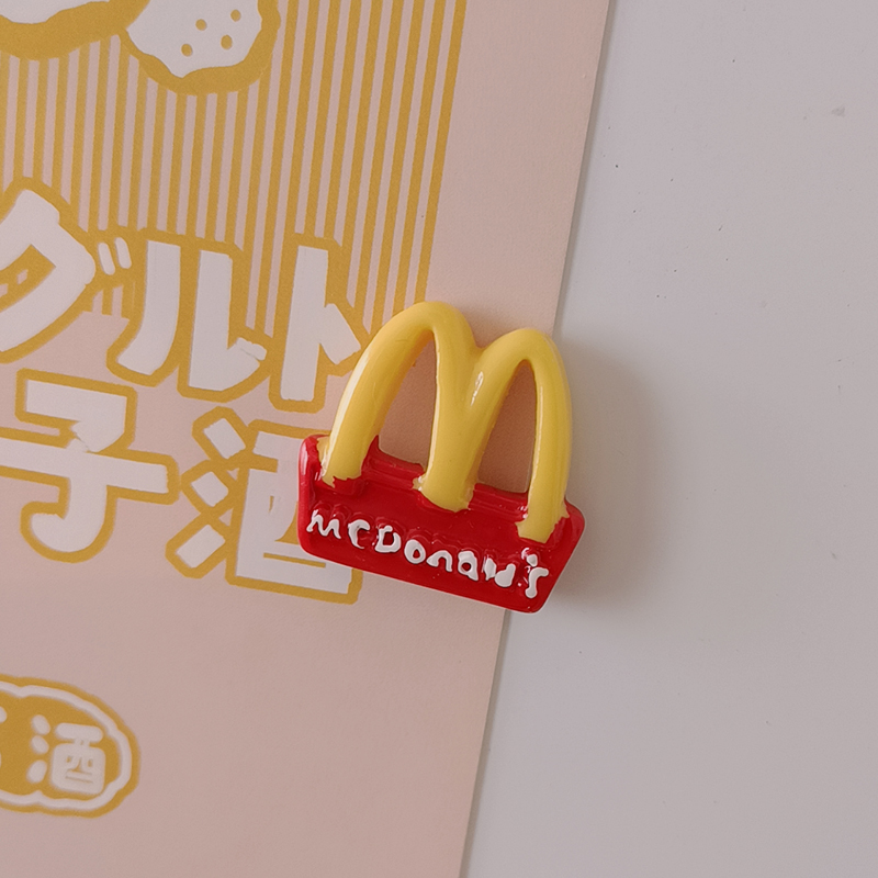 Resin Cute Cartoon Food Fridge Magnetic Sticker French Fries Ice Cream Egg Tart Refrigerator Magnet Photo Wall Paste Home Decora: M