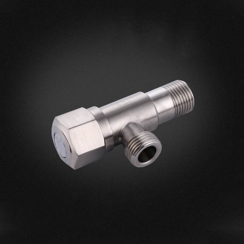 Rvs Hoekstopkraan G1/2 Draad Driehoek Klep Warm en Koud Water Kraan Badkamer Connector voor Wc Wastafel boiler: Default Title