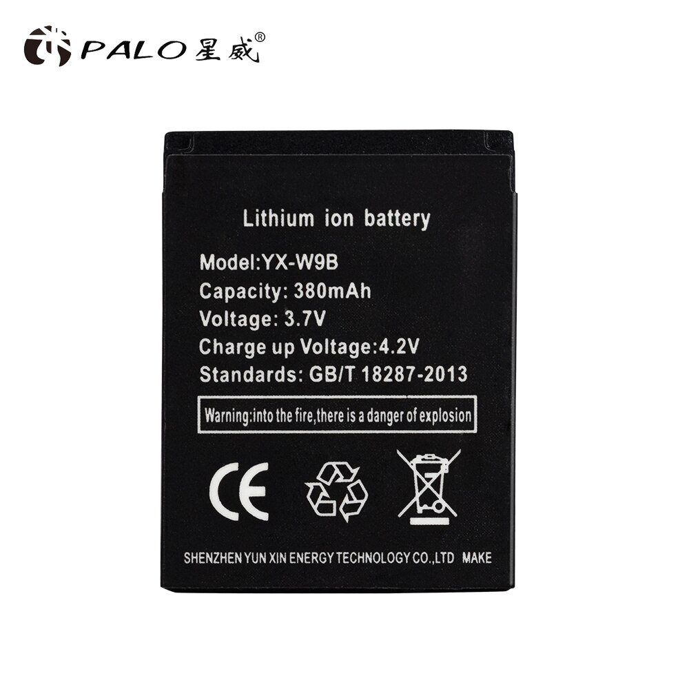 PALO Durable Smart Watch Battery LQ-S1 YX-W9B 3.7V 380mAh Rechargeable Li-ion Polymer Battery For Smart Watch DZ09