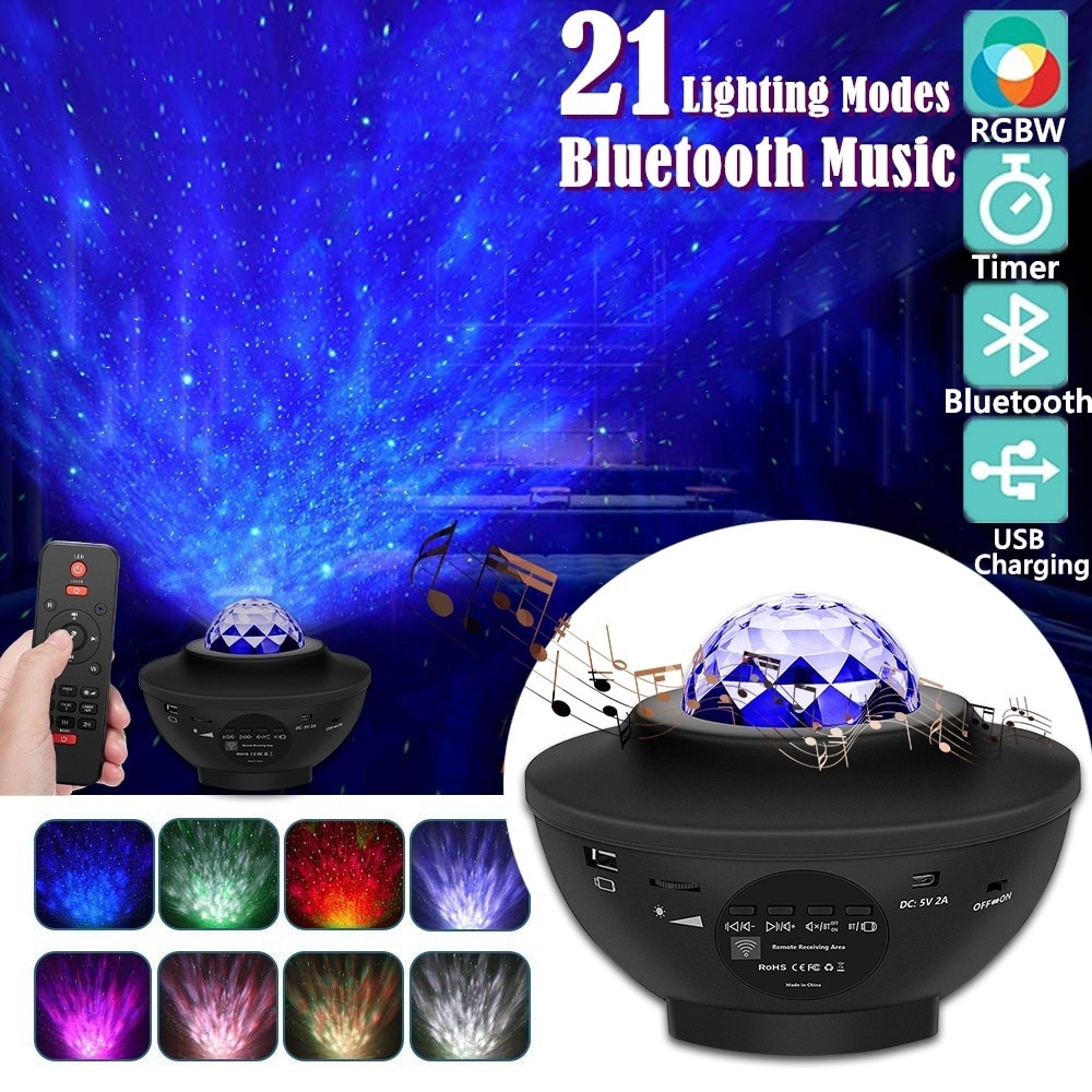 LED Stern Projektor Nachtlicht Galaxis Nova Projecteur sternenklar Nacht Lampe Ozean Himmel mit Musik Bluetooth Lautsprecher Fernbedienung