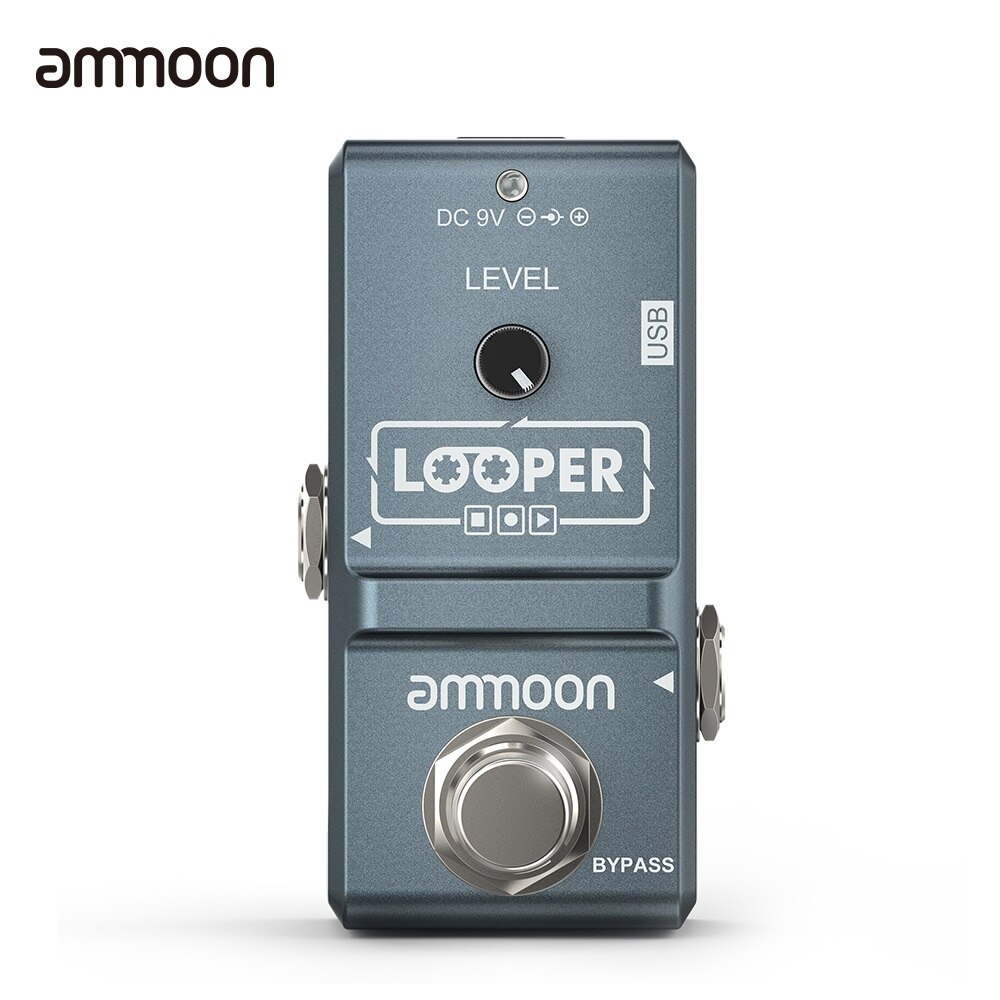 ammoon AP-09 Loop Guitar Pedal Looper Electric Guitar Effect Pedal True Bypass Unlimited Overdubs 10 Minutes Recording: AP-09 Black
