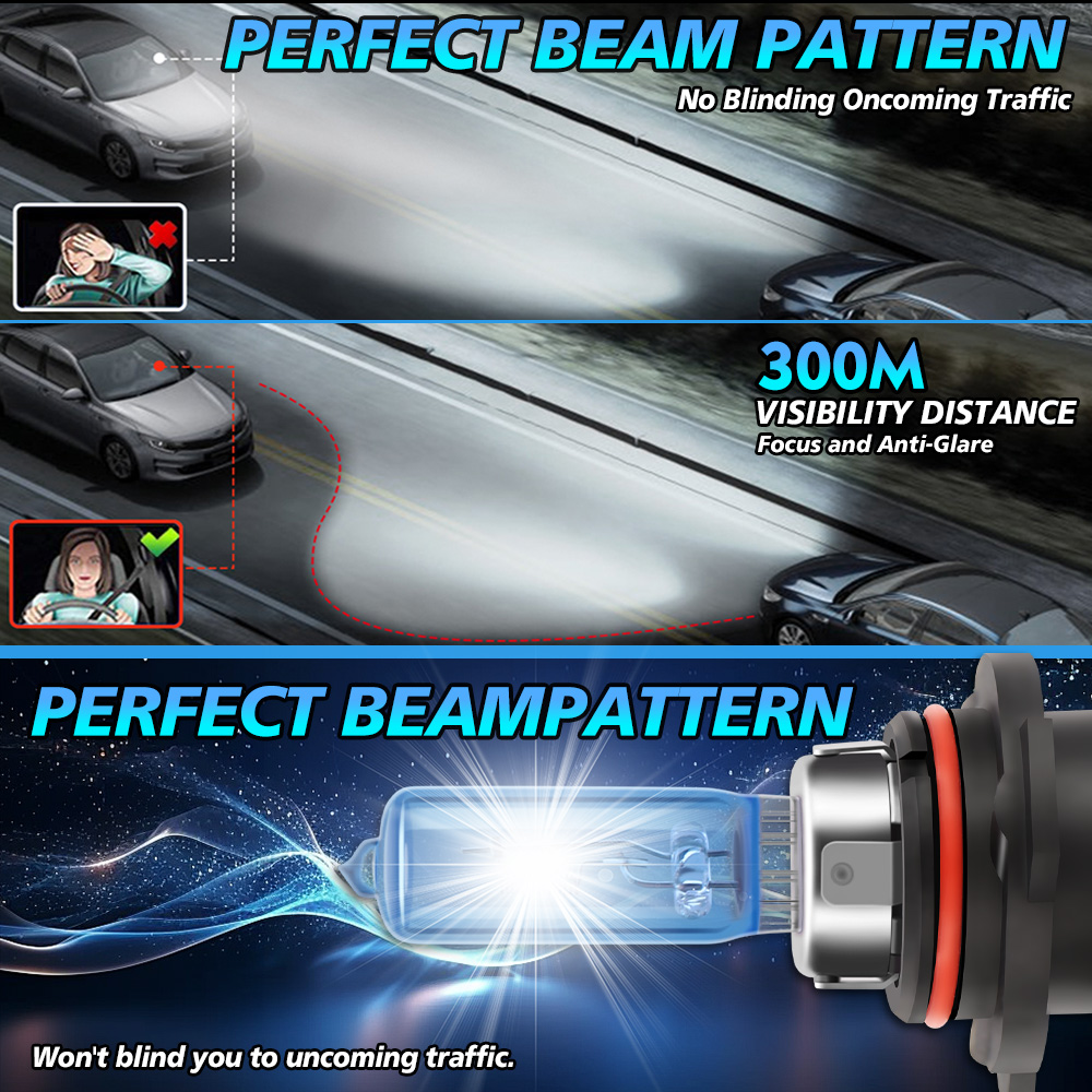 2pz 26000LM Luci Alogene 100W H1 H4 H7 H9 H11 9005 HB3 9006 HB4 9007 9012 auto Alogene Faro Lampadine 6000K 12V auto Lampade