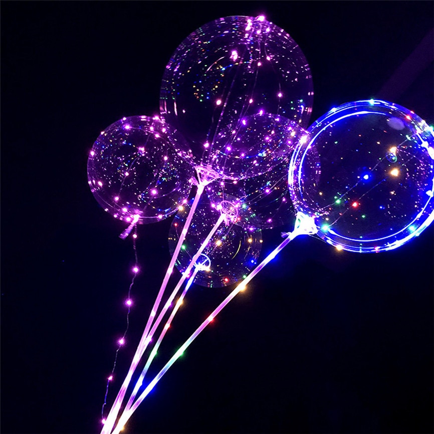 Herbruikbare Lichtgevende LED Ballon Transparante Ronde Bubble Decoratie Party Wedding LED Bubble Ballon Kerstcadeau + 2 xSticks November #3