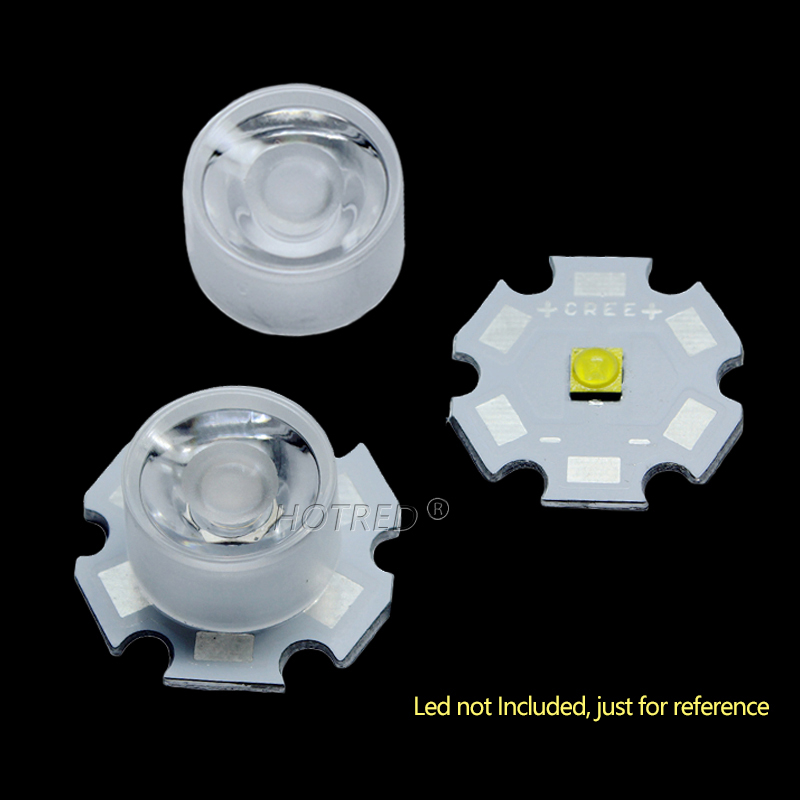 100pcs 13mm 1W 3W 5W CREE XPE LED Lens Waterproof 10 25 45 60 90 Degree SMD 3535 3030 XPE2 XPG2 XTE Plano Reflector Collimator