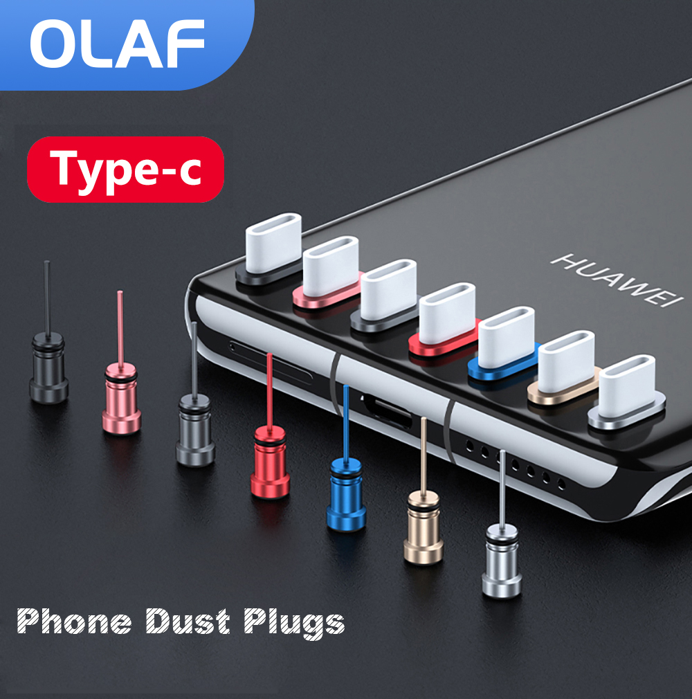 Type C Plug Dust Plug 3.5mm Earphone Jack Sim Card USB Type-C Anti Dust Plug For Samsung S10 S9 S8 Note 8 9 Huawei P10 P20 P30