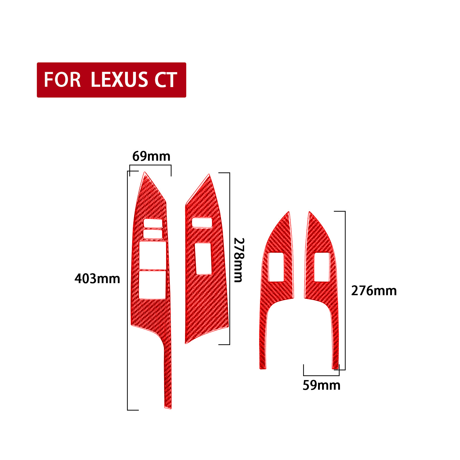 Pegatina de fibra de carbono para ventana Interior de Lexus CT 200h, , , , , , , , accesorios: Plata