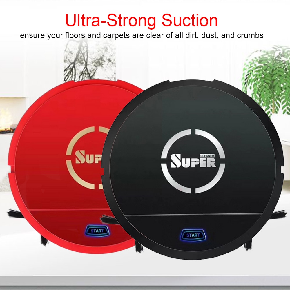 Behogar Robot Vacuum Household USB Rechargeable Automatic 1800PA Strong Suction Robot Vacuum Cleaner for Home Floor Cleaning