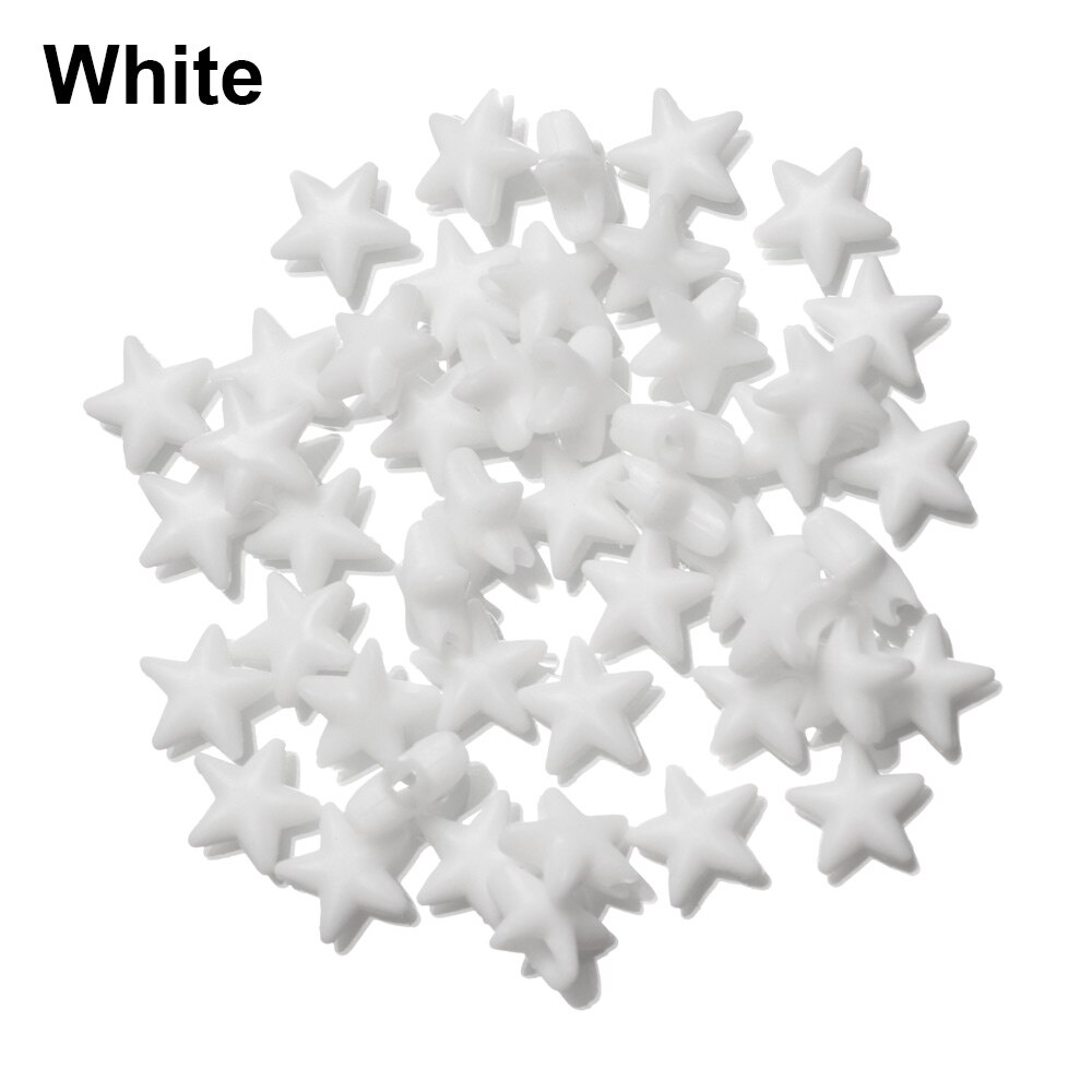 100 stk pvc lanyard spenne femspiss stjerne form silikon fargerike snører veksler justering maske tau knapp anti-skli diy: Hvit