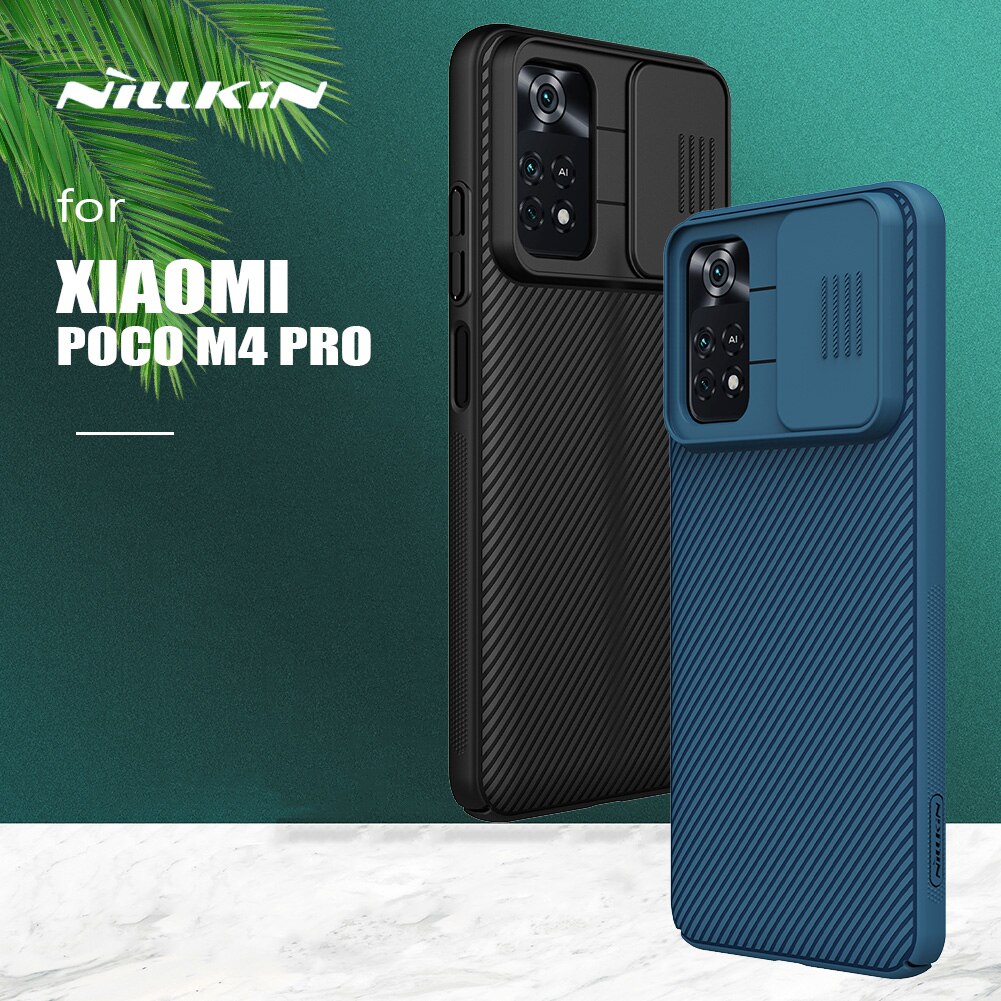 Voor Xiaomi Poco M4 Pro 4G Case Nillkin Camshield Case Slanke Slide Camera Case Slim Pc Back Cover Voor poco M4 Pro 4G Nfc Lens Case