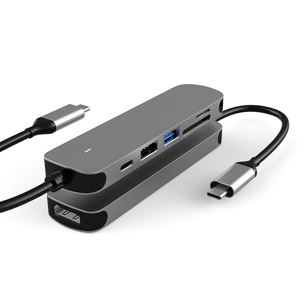 6 In 1 TYPE-C Hub Converter Usb 2.0 Usb 3.0 Sd Tf Reader 4K Hdmi Pd Splitter Meerdere Hoge snelheid Expander Adapter