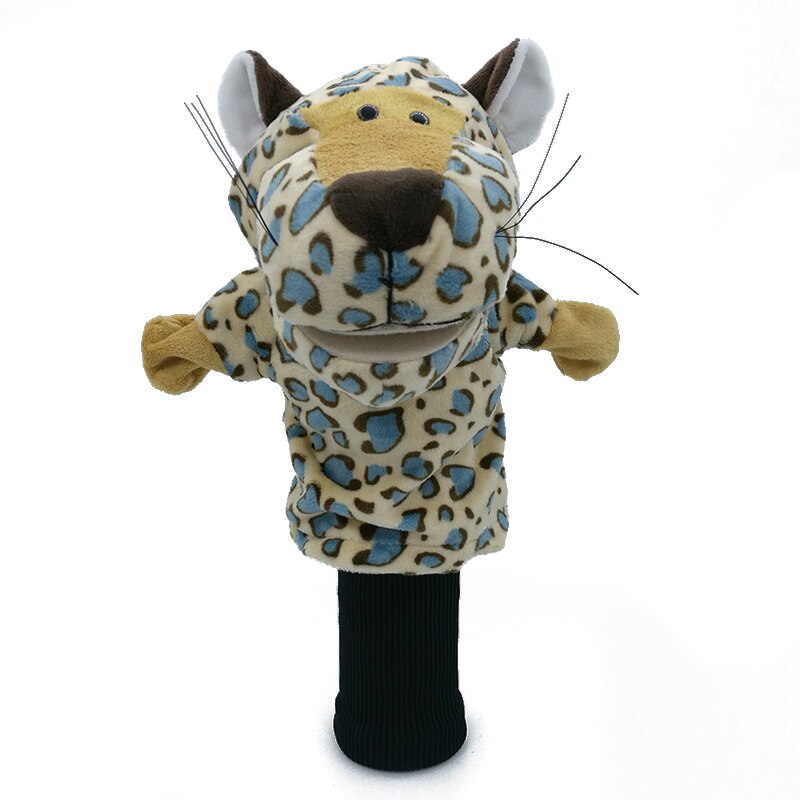 Spotted Leopard Golf Head Cover Fit Reg Fairway Woods Long Head Sleeve Headcover Animal Mascot Novelty Cute